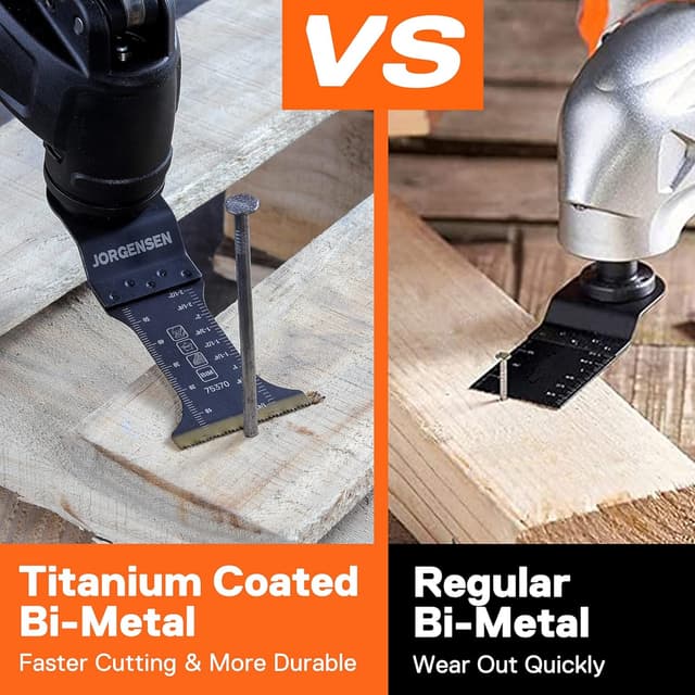 Detalle de JORGENSEN Set di 5 lame utensili oscillanti bi-metalliche per metallo, legno, plastica e cartongesso
