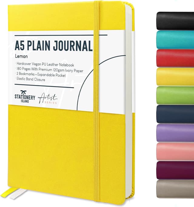 Detalle de Stationery Island A5 unlined notebook 180 pages