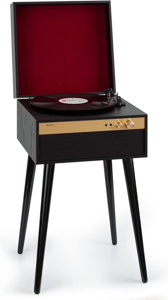 Detalle de Auna tourne-disque vinyle avec haut-parleurs et Bluetooth rétro vintage (stéréo)