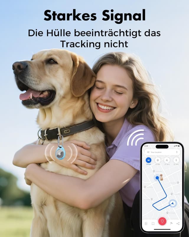 Detalle 2 de UNBREAKcable AirTag Anhänger im 4er-Pack mit Karabiner und wasserabweisender TPU-Schutzhülle