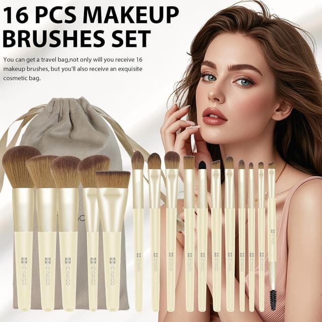 Thumbnail 6 de HEYMKGO Juego de 16 brochas maquillaje profesionales