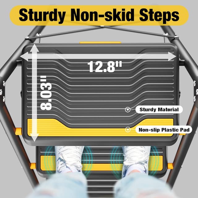 Thumbnail 2 de Urackify 4 Step Ladder 150 kg capacity with handrail 🪜