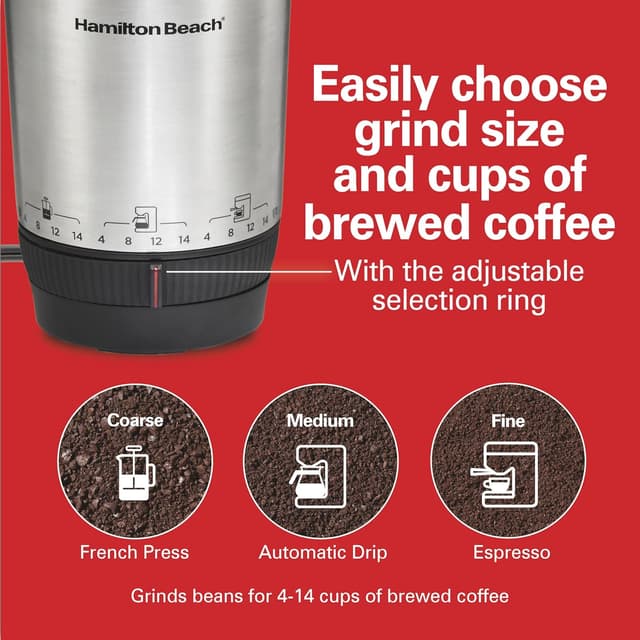 Thumbnail 1 de Hamilton Beach 80406 Coffee Grinder 4-14 Cups