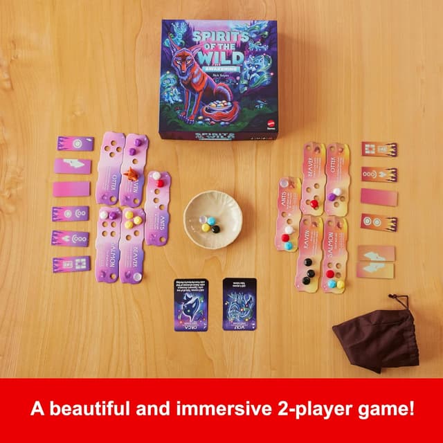 Detalle de Mattel Games Spirits of the Wild: Awakening Relaxing Strategy Board Game (2 Players)
