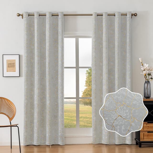 Detalle de Ystyle rideaux occultants en velours beige (lot de 2) 140x175 cm, isolation thermique et anti-bruit