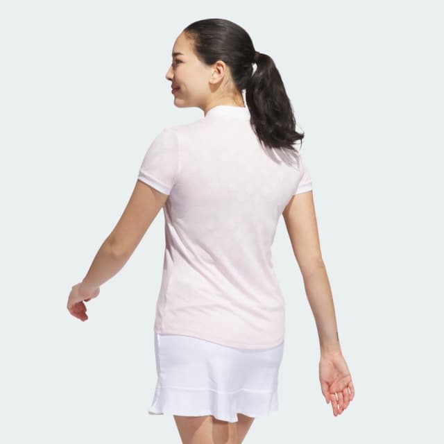 Detalle 2 de Polo Ultimate365 Jacquard de manga corta Adidas en rosa