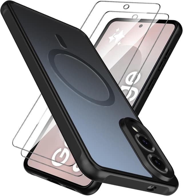 Detalle de Coque magnétique AOKUMA pour Samsung Galaxy S25 Edge compatible MagSafe, avec 2 verres trempés et protection anti-rayures – noir