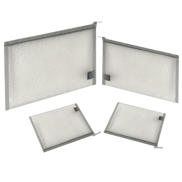 Detalle 2 de EASYFUN Mesh Pouch Set (4 Pack) – Zipper Cosmetic Organizer Bags for Travel and Daily Small Items