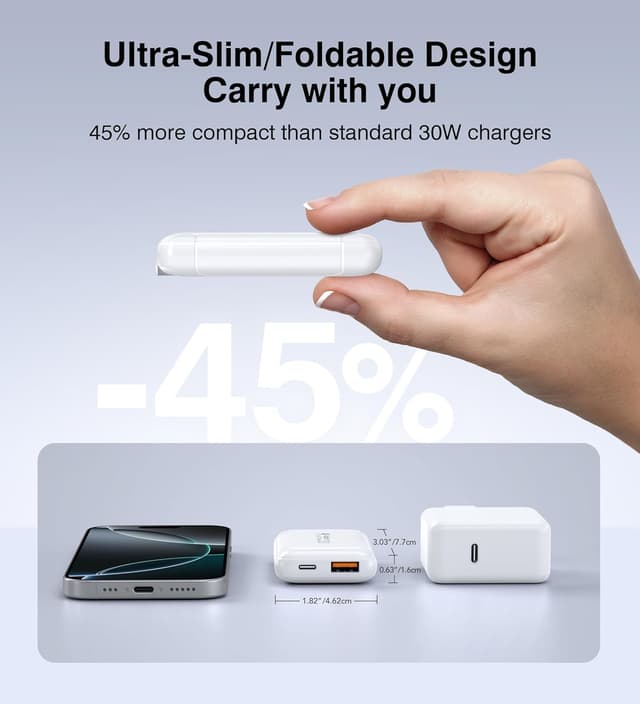 Detalle de 50W USB C Wall Charger 2-Pack