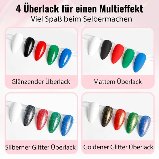 Detalle de VANREESA U V Nagellack Set mit 35 Farben, 48W U V/LED Lampe und elektrischem Nagelfräser – Starterset für Gelnägel