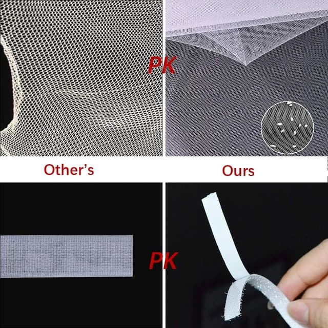 Detalle 2 de MOEGFY Window Screen Mosquito Netting (2 Pack) – Self-Adhesive Fly Screen Mesh Curtain, White, 150x180CM with Sticky Tape