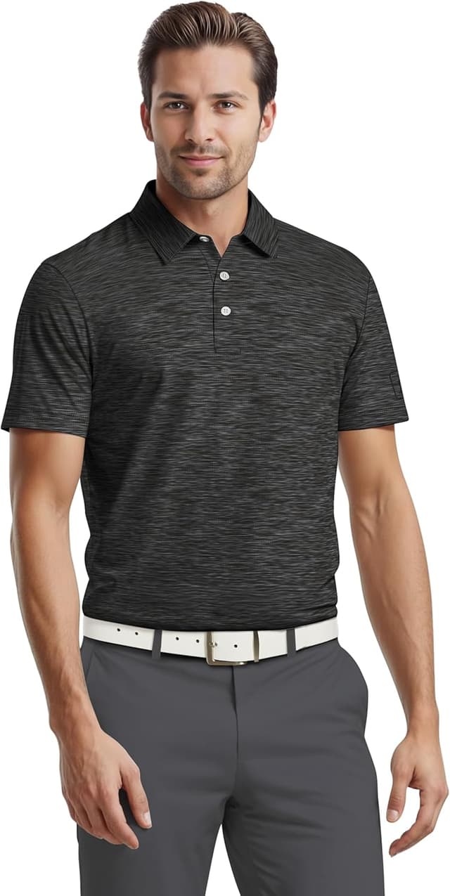 Thumbnail 6 de PGA Tour Men’s Airflux Jaspe Cotton Short Sleeve Golf Polo Shirt