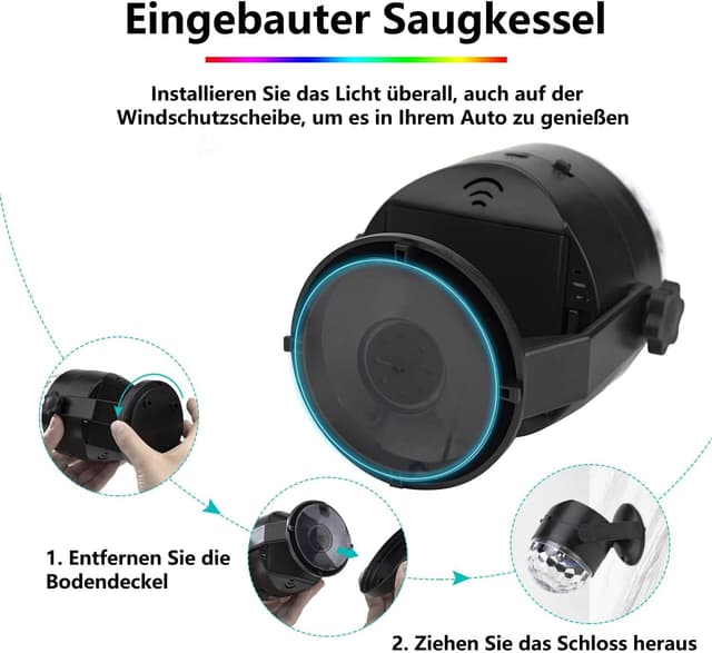 Detalle de Batteriebetriebene Discokugel Partylicht mit Fernbedienung – musikgesteuert, tragbar für drinnen & draußen