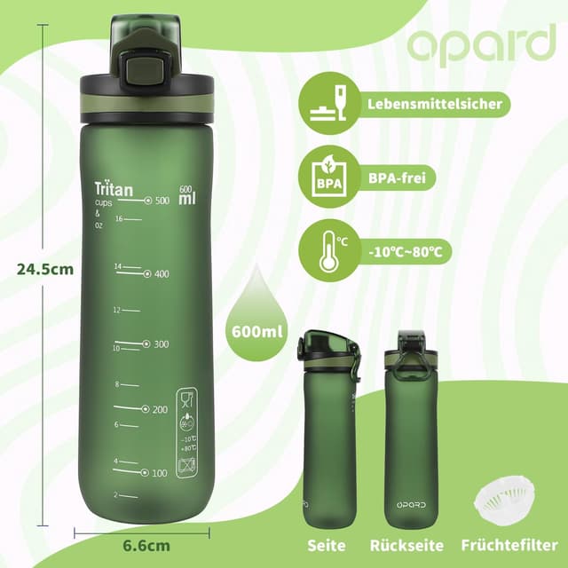 Detalle de Opard Trinkflasche Sport 600 ml für Kinder