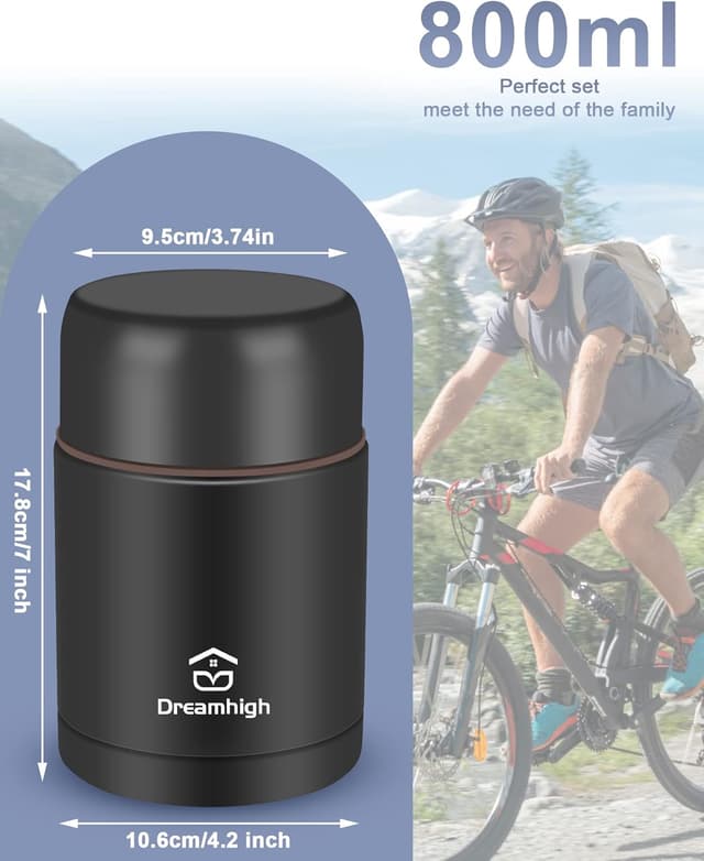 Thumbnail 6 de Dreamhigh Thermal Food Container 800 ml lunchbox 🍱