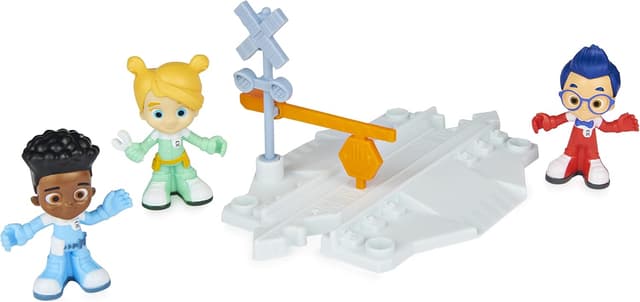 Detalle de Mighty Express — lot de 3 figurines pour enfants (avec piste et barrière), à partir de 3 ans