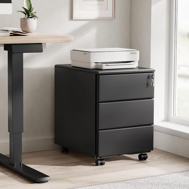 Thumbnail 3 de WOLTU Rollcontainer Metall 3 Schubladen Schwarz