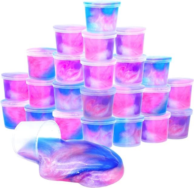 Detalle de 24 Pack Unicorn Galaxy Slime Sludge Toy Party Favors (Non-Sticky) for Kids & Adults