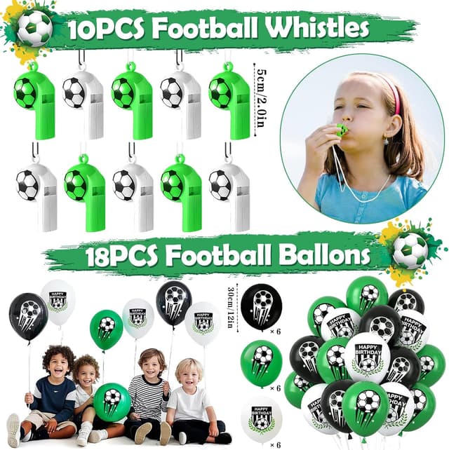 Detalle de Fußball Mitgebsel Kindergeburtstag Junge Party-Set: Flipperspiel, Luftballons, Beutel & mehr