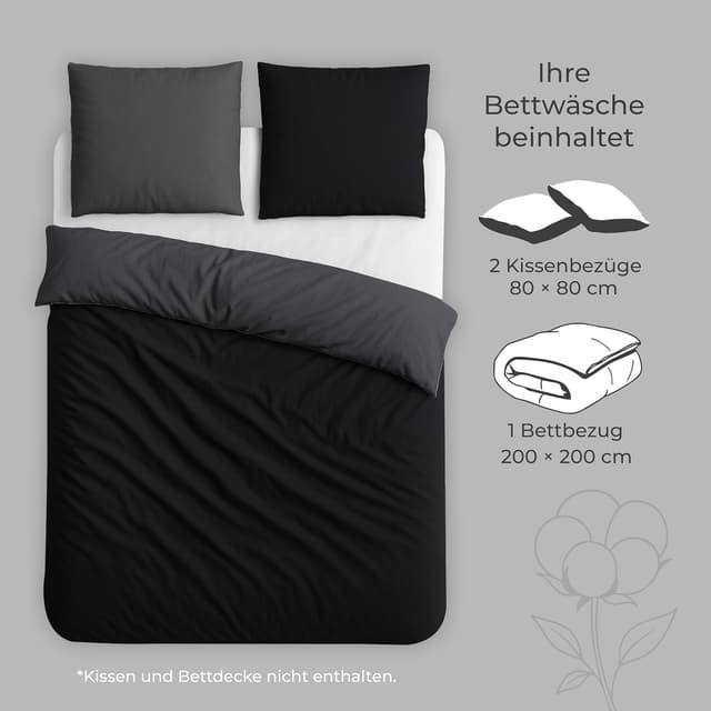 Thumbnail 6 de Dreamzie Bettwäsche 200x200 Baumwolle 3teilig