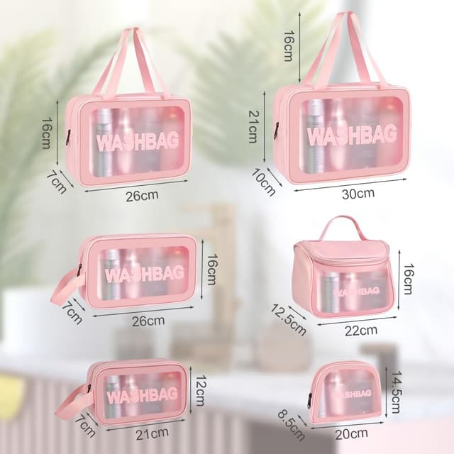 Detalle 2 de Aucuu beauty case trasparente 6 pezzi