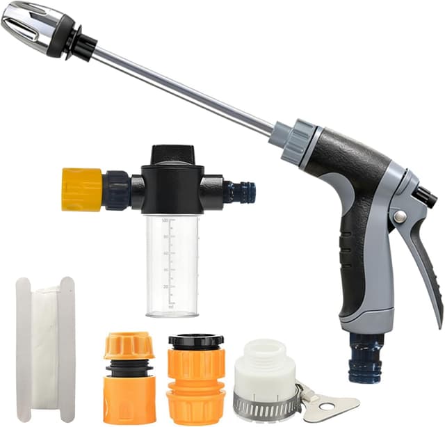 Detalle de FLYGRRIV Power Jet Hochdruckpistole für Gartenschlauch – 360° drehbare Düse mit einstellbarem Wasserdruck