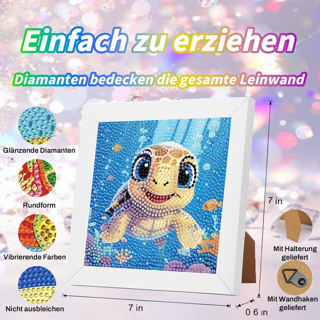 Thumbnail 1 de WEMEON Schildkröten Diamond Painting 18x18 cm 🎨