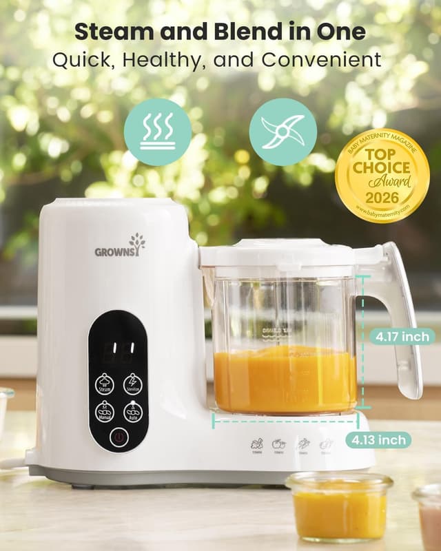 Detalle 2 de Grownsy Baby Food Maker 1‑step steamer blender