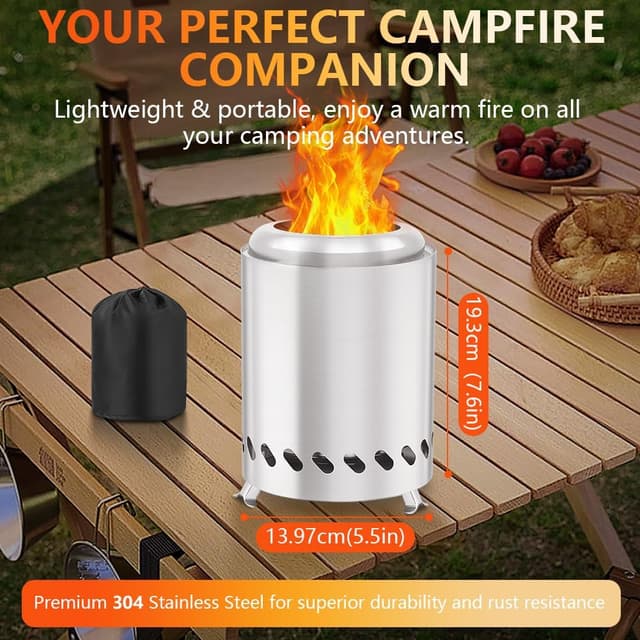 Detalle 2 de AOOSU Rauchfreie Feuerschale 20x13 cm