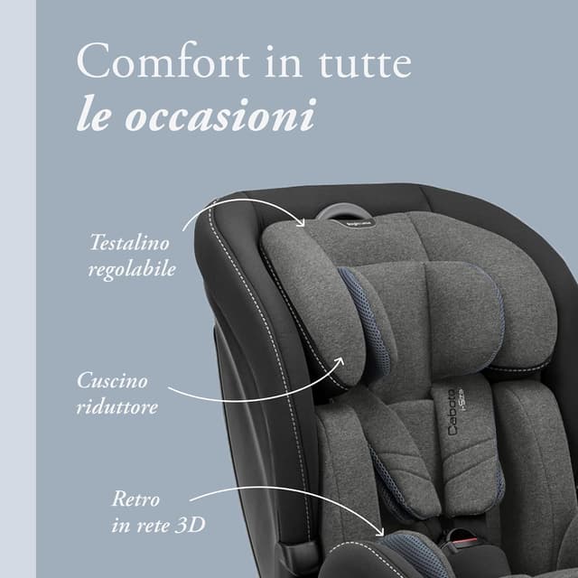 Detalle de Inglesina Caboto i-Size seggiolino auto con Isofix, da 76 a 150 cm (Vulcan Black)