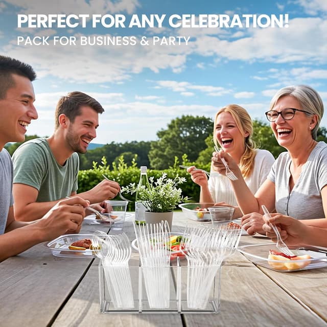 Thumbnail 6 de 400 Count Heavy Duty Plastic Silverware 🍴