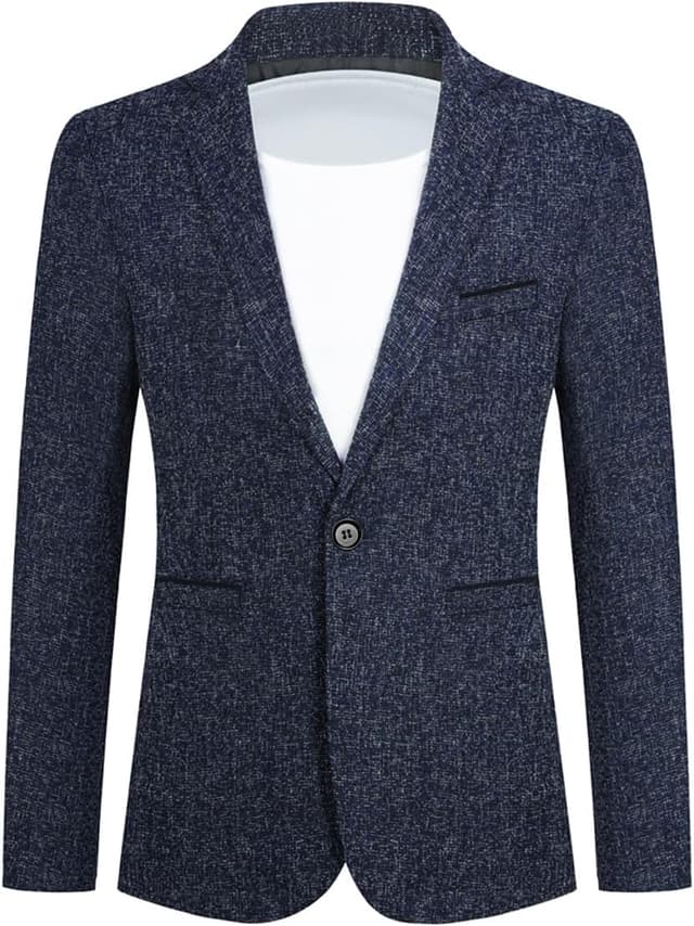 Detalle de Allthemen blazer homme 1 bouton slim fit, veste de costume casual élégante