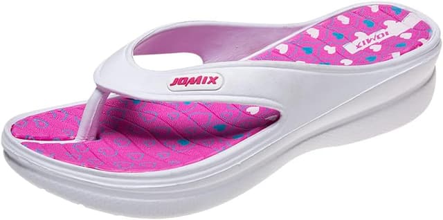 Detalle de JOMIX Tongs femme été à talon compensé — sandales imprimées en EVA, antidérapantes pour douche, plage et piscine