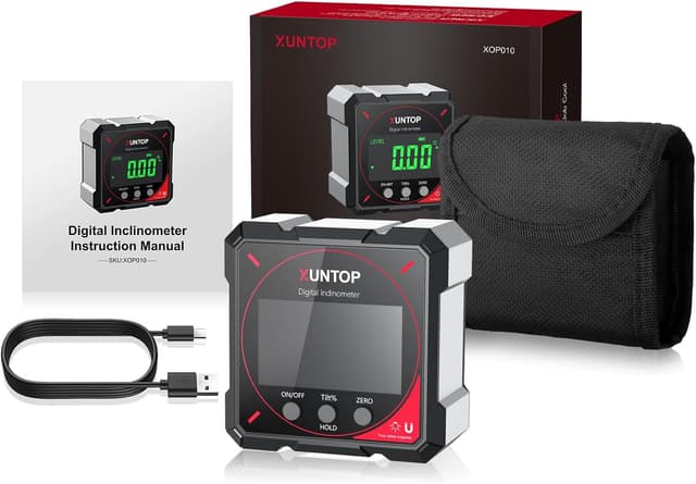 Thumbnail 6 de XUNTOP 4*90° inclinometro digitale ricaricabile con display LCD IP54 e 4 lati magnetici