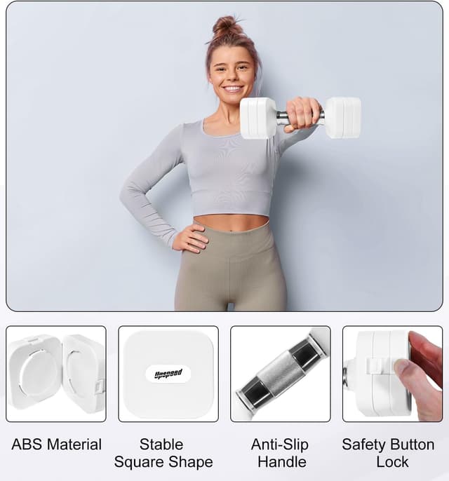 Detalle 2 de Adjustable Dumbbell Set 50LB for Home Gym ๐