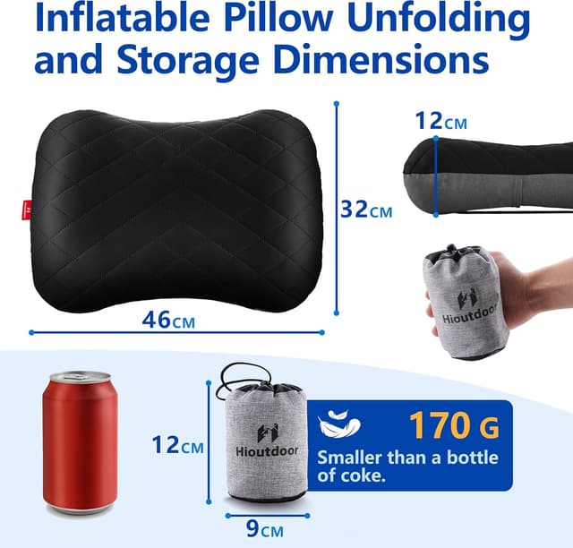 Detalle de Hioutdoor Aufblasbares Reisekissen 170 g