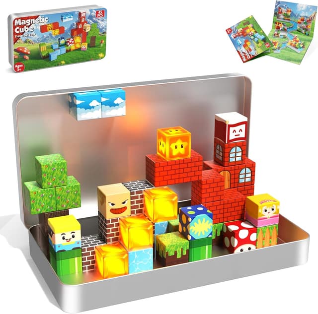 Thumbnail 6 de Annexfun 100-Piece Magnetic Building Cubes (Magnetic Blocks) for STEM & Montessori Sensory Play