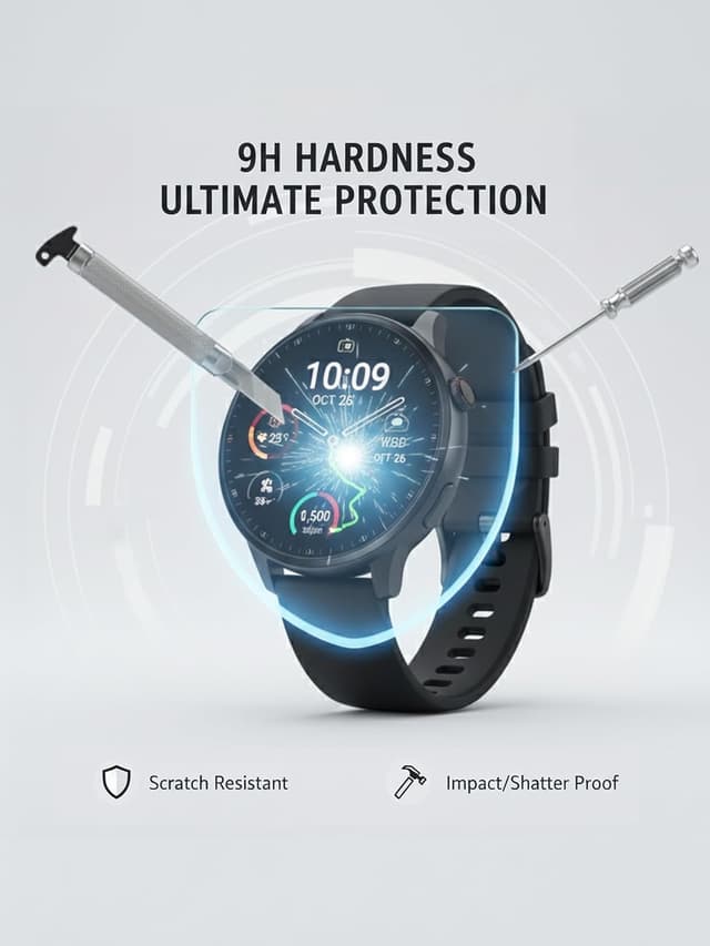 Detalle de iDaPro screen protector for TicWatch Pro 5, 4 pack