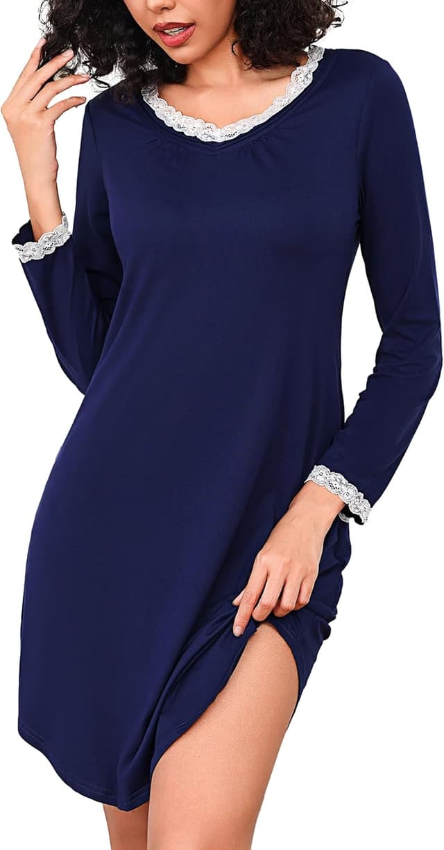 Thumbnail 6 de Bresdk Camicia da Notte Donna Cotone S-3XL