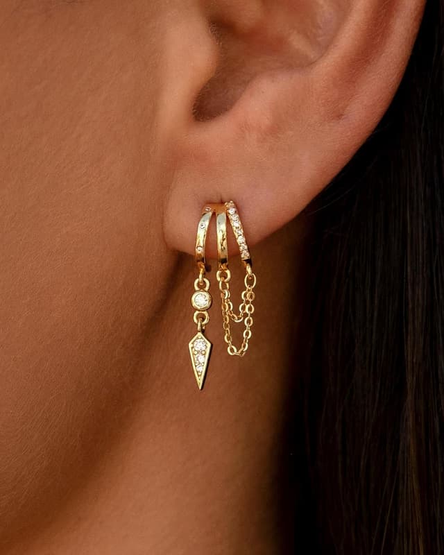 Detalle 2 de HANLI Ohrringe Silber 925 mit 3 Ketten