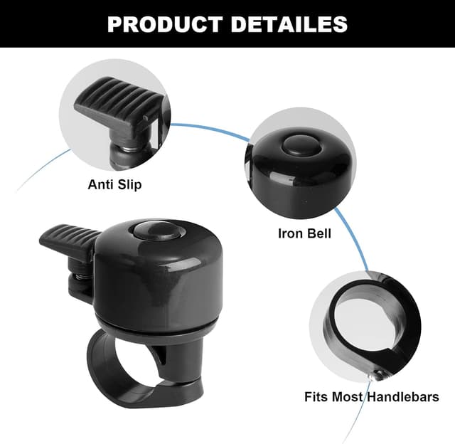 Detalle de Binudum Fahrradklingel im 2er-Pack – laut & melodisch, klassisch, für Kinder und Erwachsene