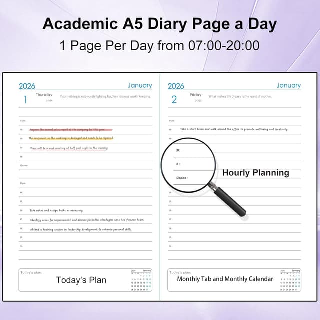 Detalle 2 de Agenda A5 2026 día por página