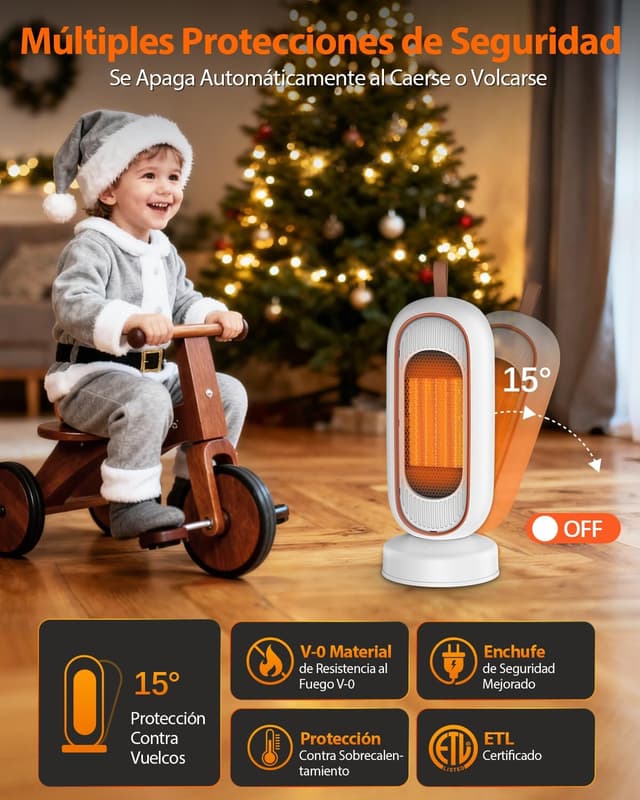 Detalle 2 de Timiyou Calefactor Bajo Consumo 800/1300W