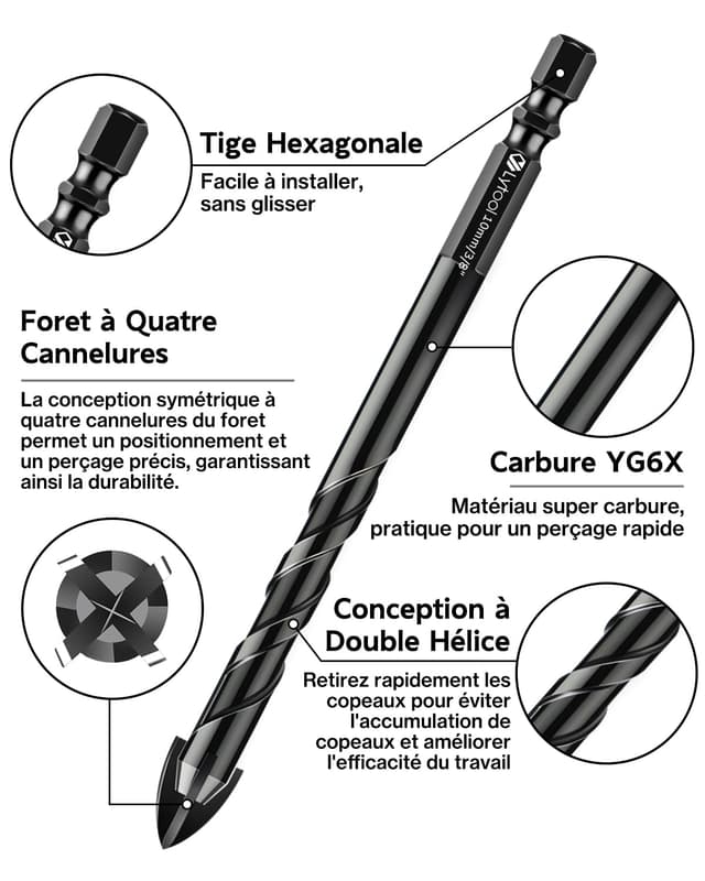 Detalle de Coffret forets métaux HSS titane 13 pièces