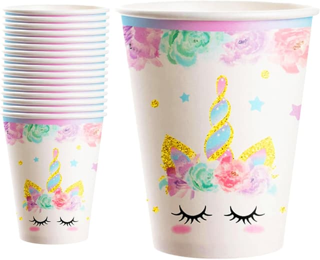 Detalle de POPOYU Unicorn Party Cups 9oz 250ml