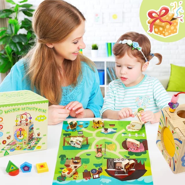 Detalle 1 de LZDMY Montessori Activity Cube 7 in 1