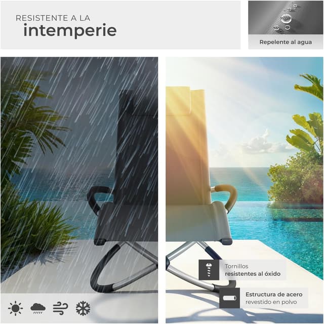 Thumbnail 6 de tectake Tumbona plegable balancín 150 kg