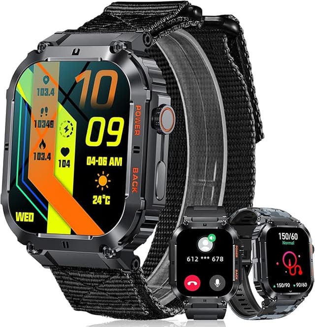 Detalle de MEGALITH Reloj Inteligente Hombre 💧 Deportivo Bluetooth 1.96"