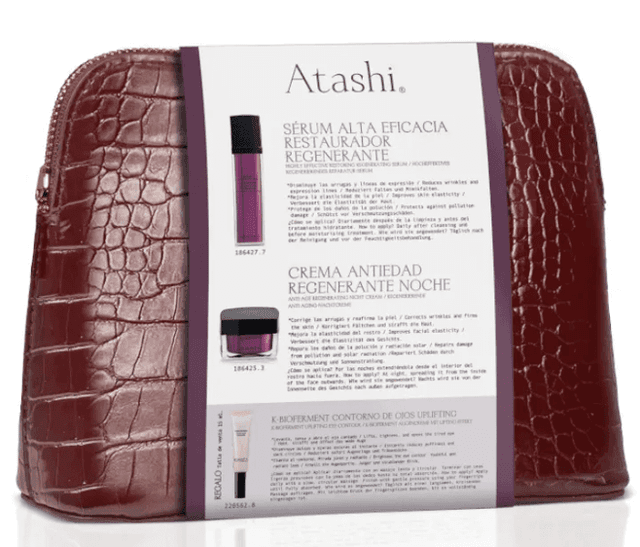 Detalle 2 de Atashi Sérum Alta Eficacia 30 ml + Crema Antiedad Noche 50 ml con regalo Contorno de Ojos Magic Eyes