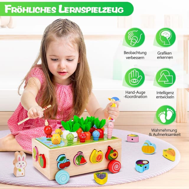 Detalle 1 de Goffii Montessori Spielzeug 8-in-1 Holzset